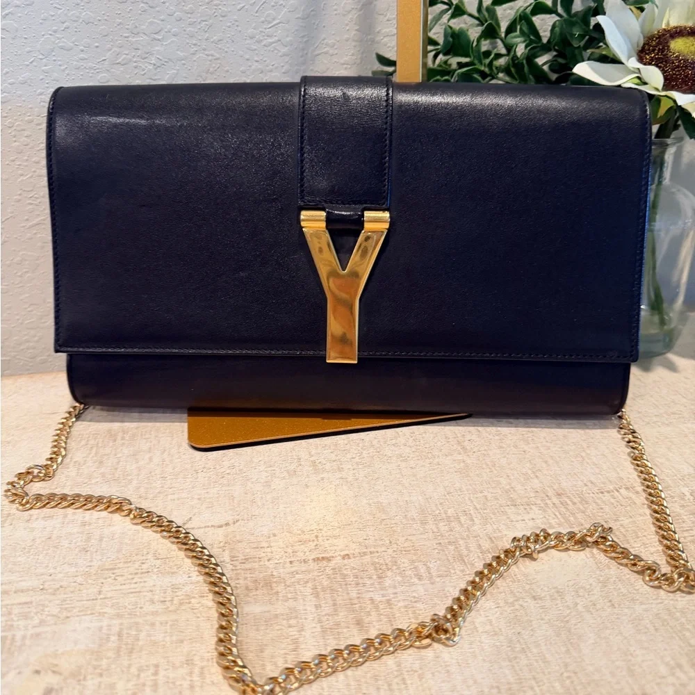 Yves Saint Laurent Black Leather Clutch - Picture 2 of 10